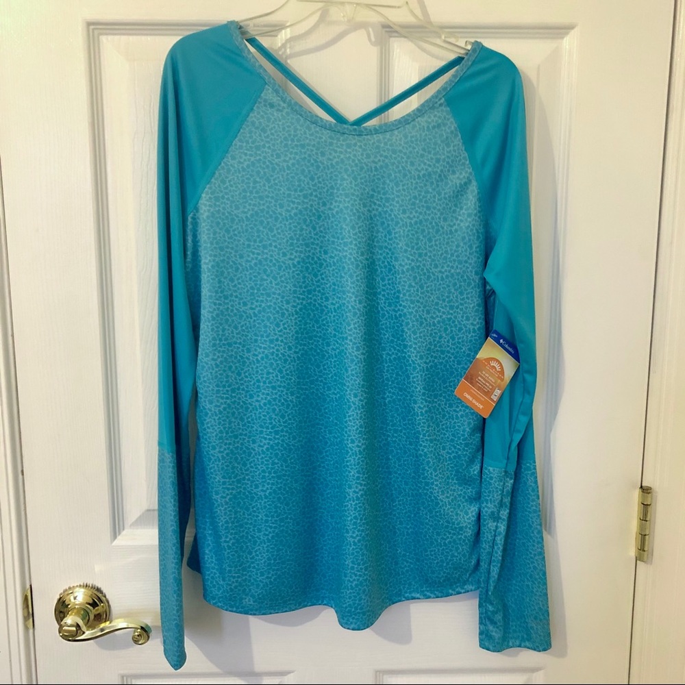 Columbia Women's Blue Long Sleeve Omni Shade Shirt Size US Medium - Picture 3 of 8